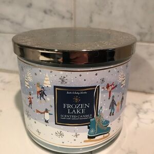 Bath & Body Works Frozen Lake Scented Candle - Light Blue, White, Gold